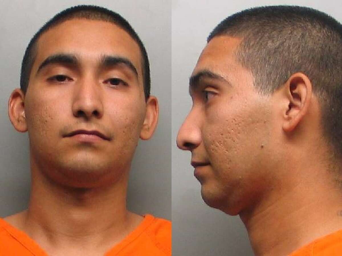 This is a mugshot for Cesar Javier Estrada from his 2012 arrest. Webb County court records show he ended up being convicted for aggravated robbery.