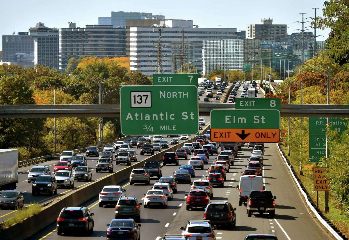 A view of Interstate 95 looking toward downtown Stamford. After COVID dashed many holiday plans the past two years, AAA predicts Thanksgiving in Connecticut and beyond will be among the most traveled since 2000.