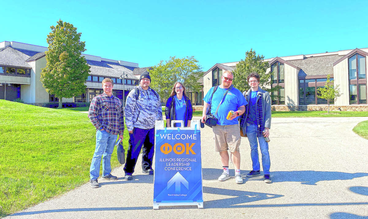 Lincoln Land Community College Phi Theta Kappa Honor Society officers include Luke Adams (from left), Joey Gallo, A.J. Colletti, Joshua Hughes and Jesse Dees.
