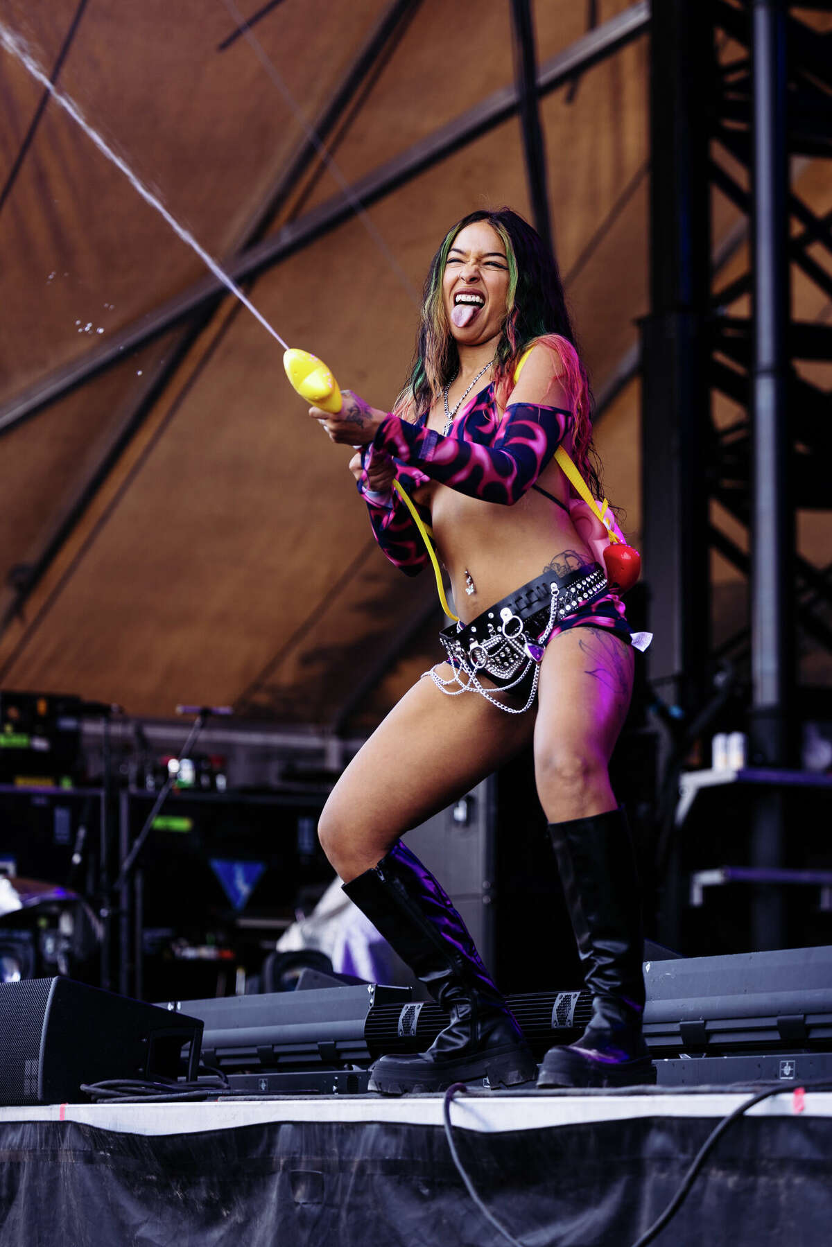 Princess Nokia performing on the T-Mobile stage during weekend two of the Austin City Limits Music Festival on Saturday, October 15.