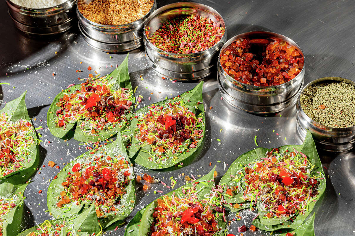 Paan being made at at Panwaari Nature's Delight in Fremont.