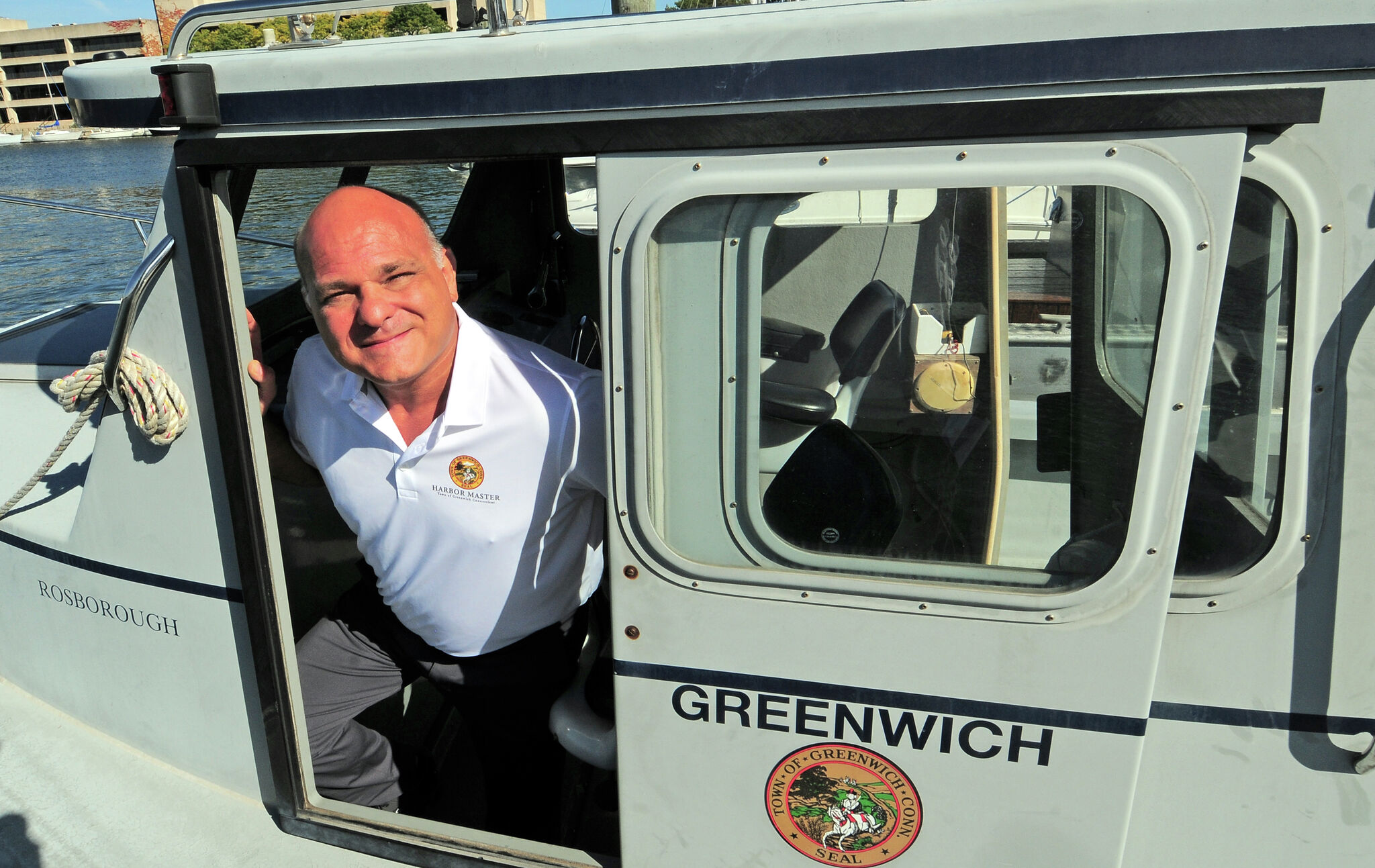 Greenwich's new harbormaster, Paul Cappiali, hits the water