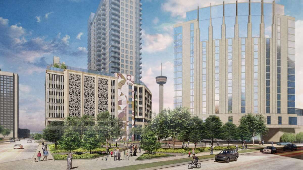 The residential tower will share space with the neighboring 17-story hotel also planned for Hemisfair.