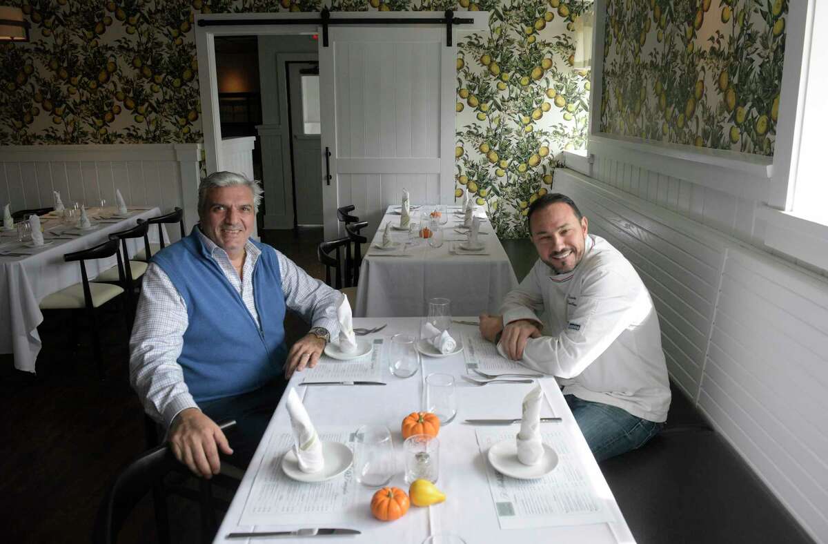 Raffaele Gallo, manager, left, and Giuseppe Castellano, chef, co-owners of the new restaurant Gallo Family Restaurant, in Danbury, Conn. Tuesday, October 18, 2022.