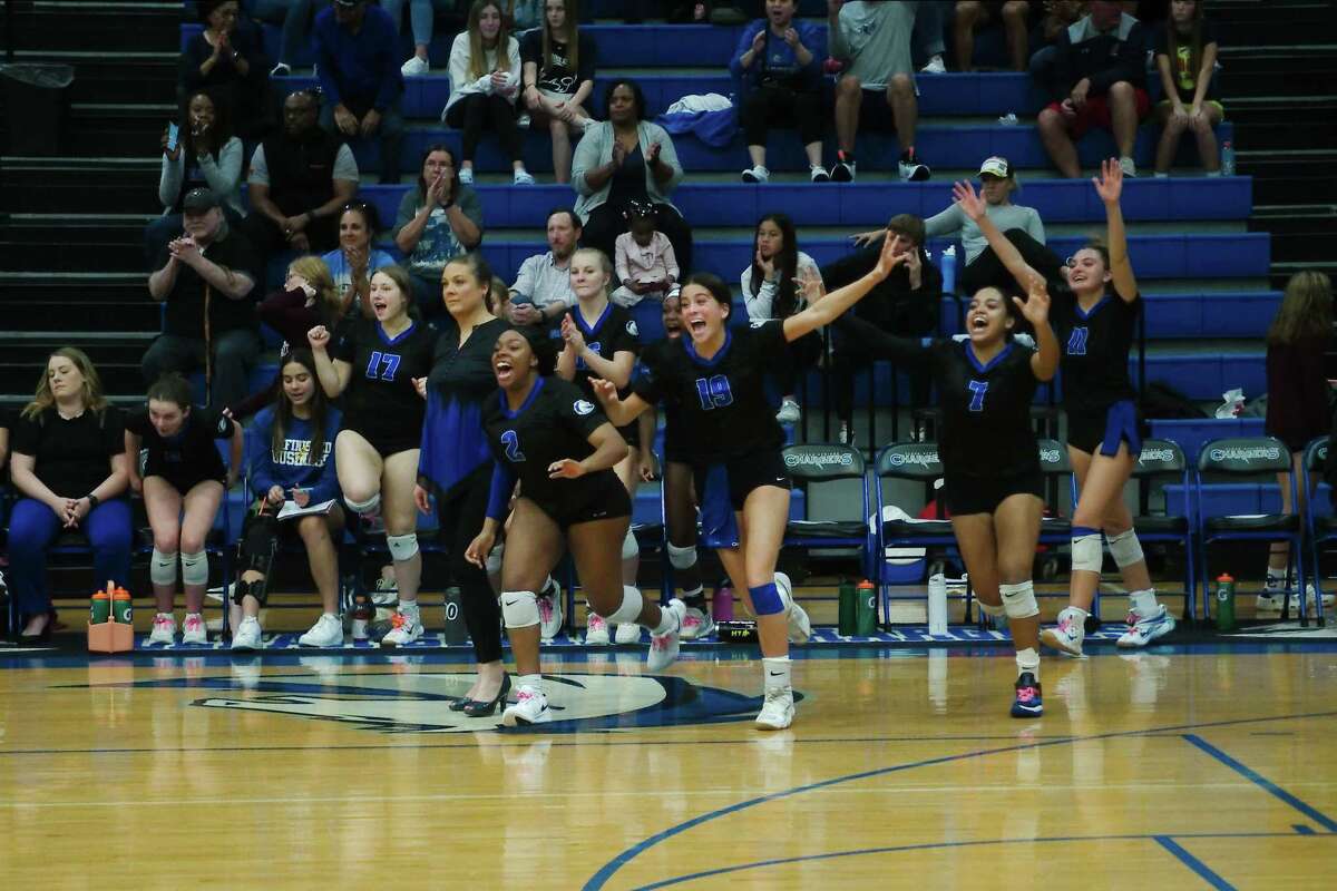 Clear Springs celebrates a district win over Clear Creek Tuesday, Oct. 18, 2022 at Clear Springs High School.