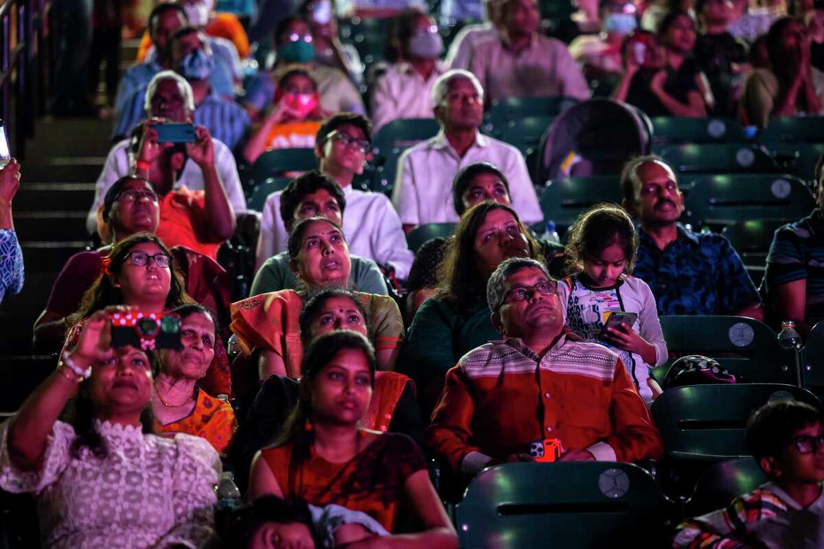 People enjoy a celebration of Dussehra on Saturday, Oct. 15, 2022, at Sugar Land’s Constellation Field. The parade and festival also celebrated the 75th anniversary of India’s independence.