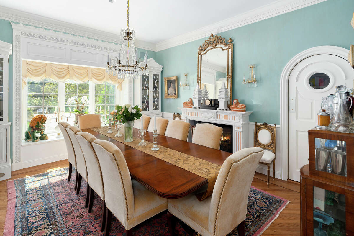 The home on 265 Dans Highway in New Canaan, Conn. was inspired by the design of 20th century architect David Adler.