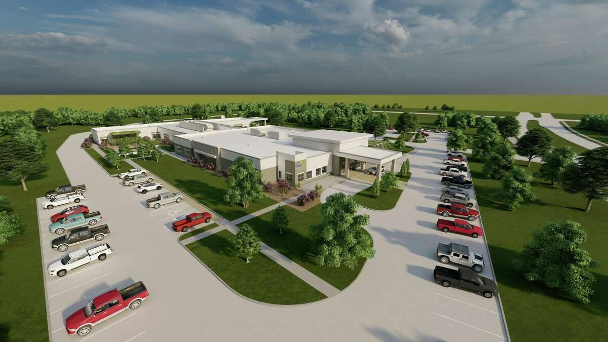 An architectural rendering shows the ClearSky Rehabilitation Hospital of Baytown. 