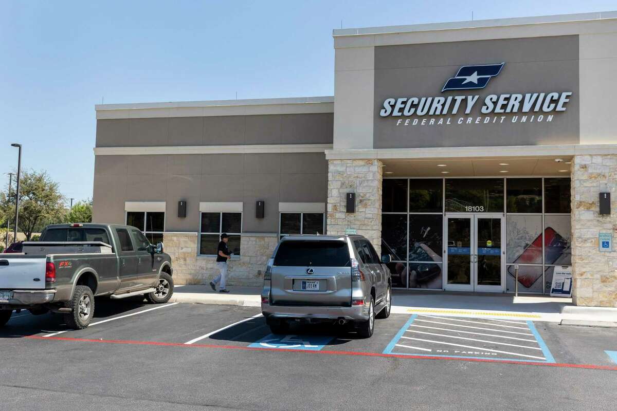 Outside of the Security Service Federal Credit Union located in The Rim in San Antonio, TX, as seen on Oct. 5, 2022.