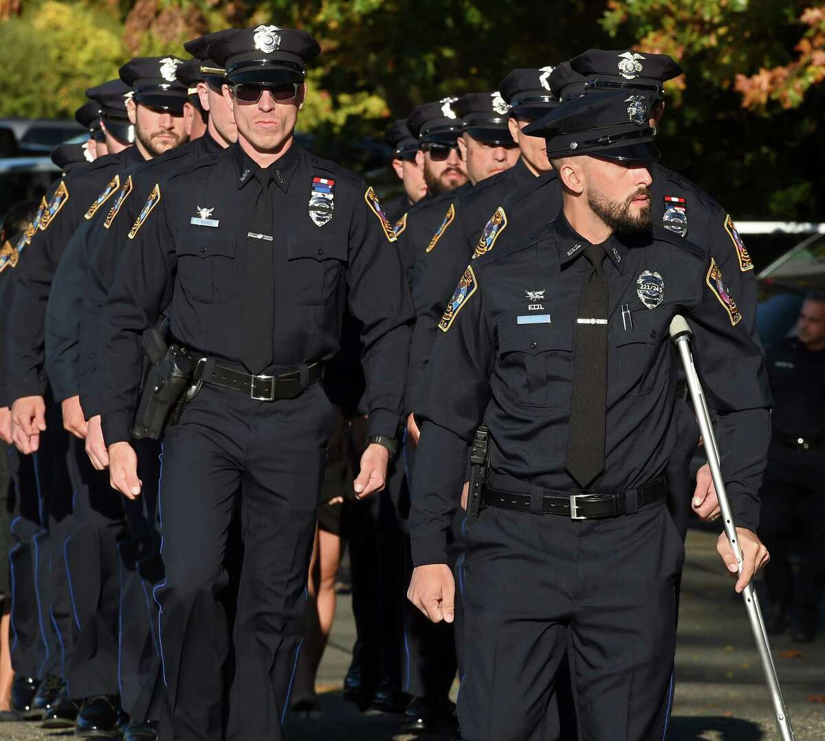 Crowd gathers at slain Bristol Police Lt. Dustin DeMonte's wake