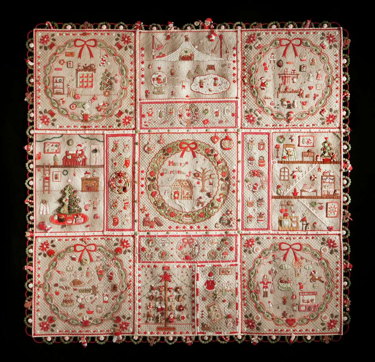 Aki Sakai of West Melbourne, Fla., won the Grace Company Master Awrd for Traditional Artistry and $5,000 for her quilt, "Merry Christmas." This 60-inch square quilt is her second Christmas quilt and took about a year to make it.
