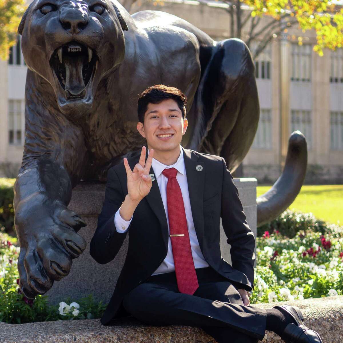 Christian Avalos, who transferred to UH from Houston Community College and is now a student on the C.T. Bauer College of Business and president of the UH Hispanic Business Student Association.