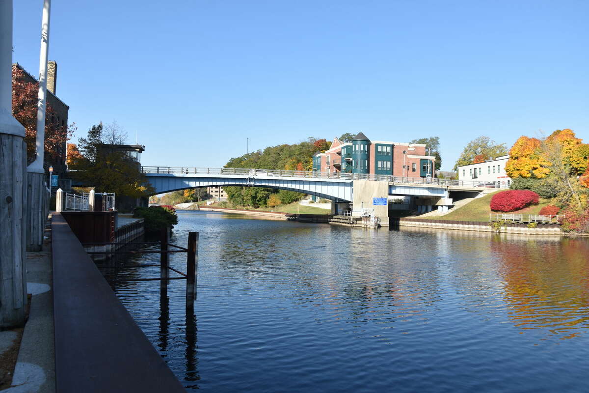 Manistee's river channel offers Riverwalk visitors fall sights over the weekend. 