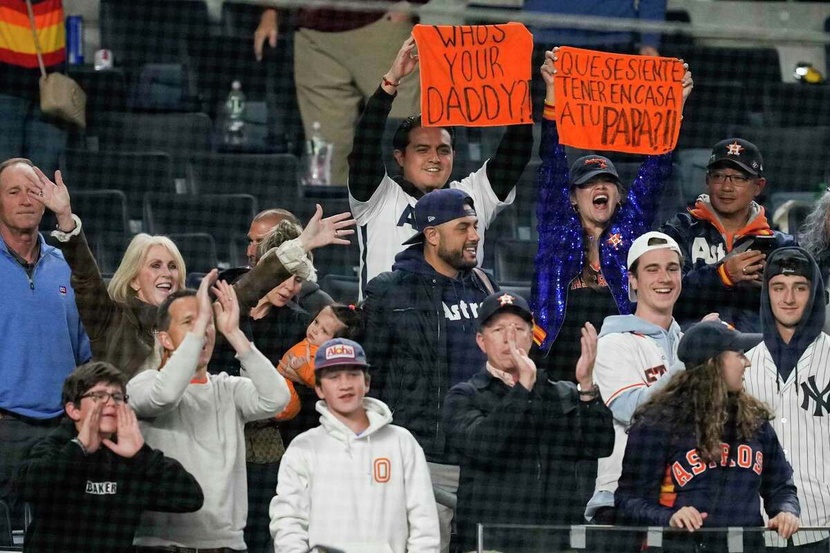 Astros fans at Game 6 of the ALCS against the Yankees