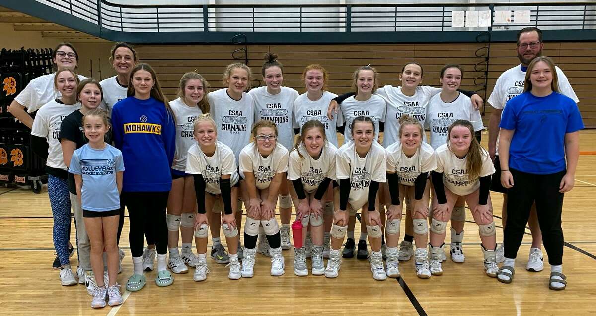 Morley Stanwood's volleyball team celebrated the CSAA tournament title on Saturday.