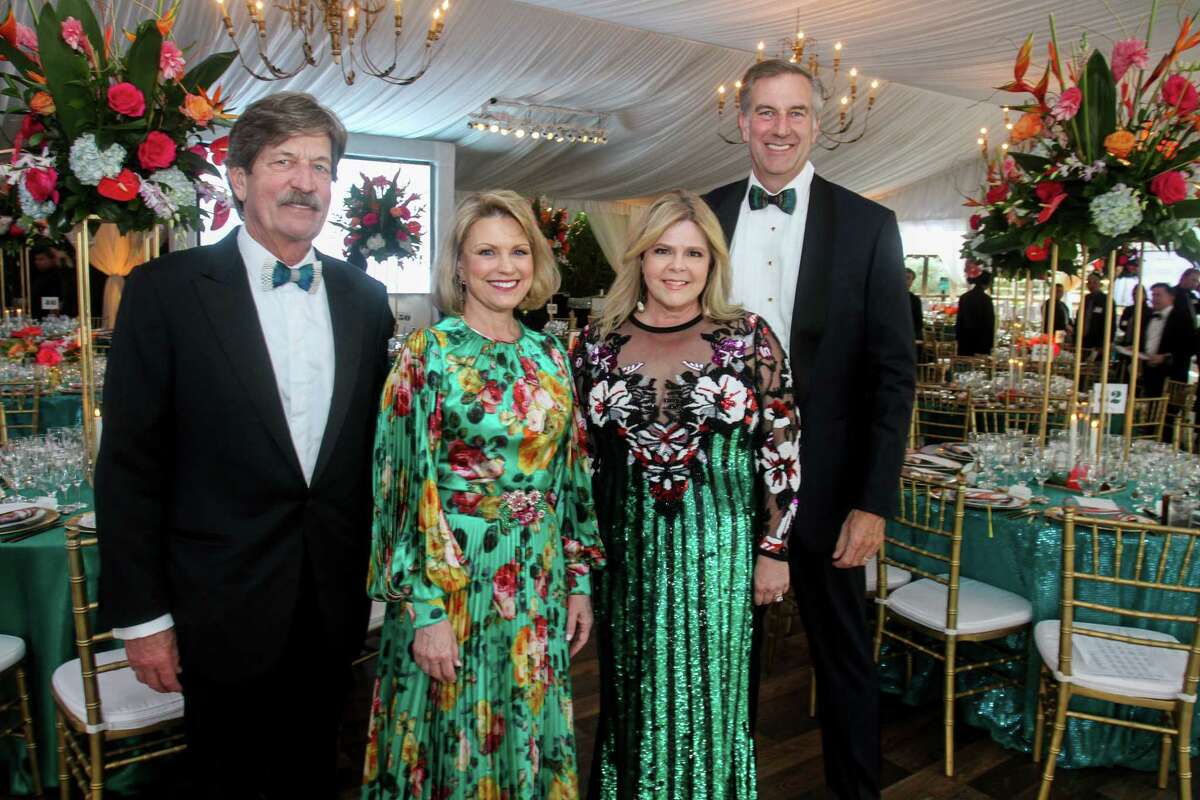 Co-chairs Stephen and Kelley Lubanko, from left, and Kelli and John Weinzierl at the Houston Zoo 100th anniversary gala on October 22, 2022.