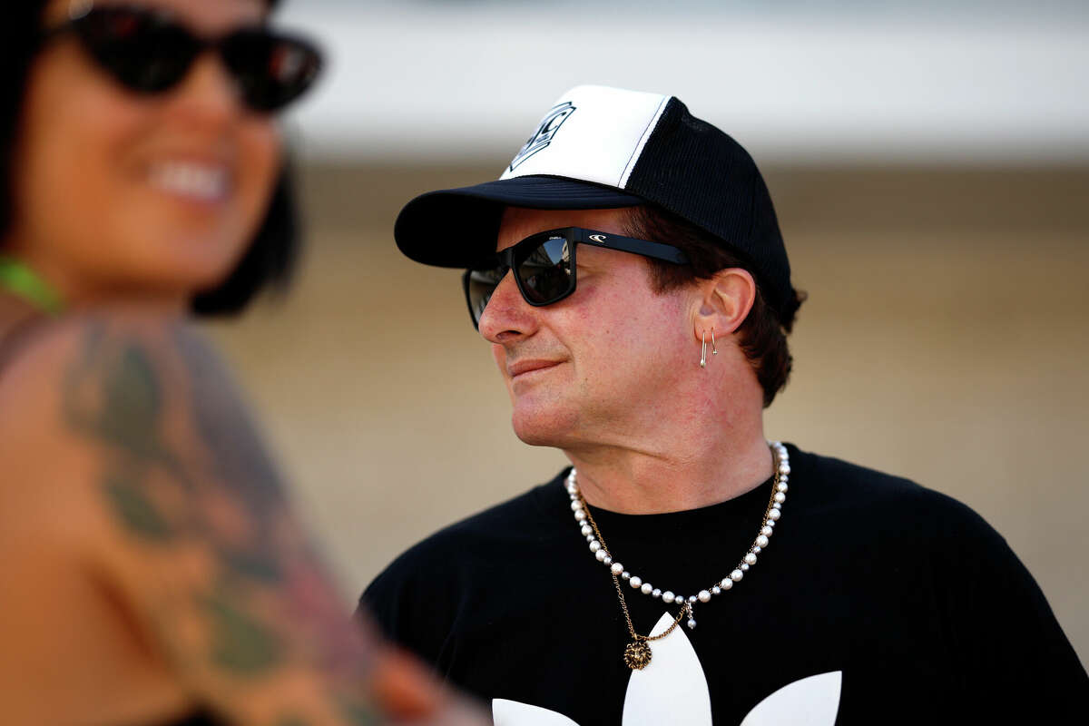 AUSTIN, TEXAS - OCTOBER 20: Tre Cool looks on in the paddock during previews ahead of the United States F1 Grand Prix at Circuit of the Americas on October 20, 2022 in Austin, Texas.  (Photo by Chris Graythen/Getty Images)