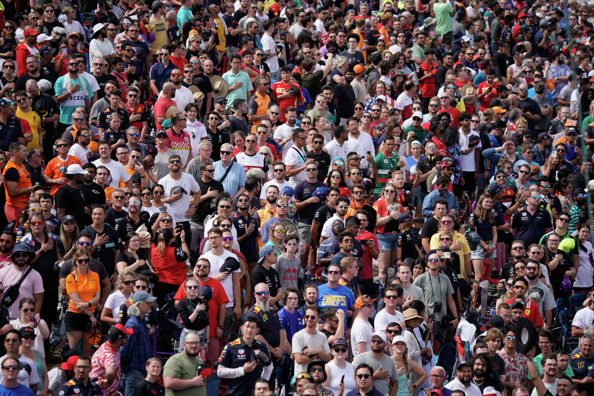 A huge crowd looks on during the Formula 1 United States Grand Prix Sunday at the Circuit of the America's in Austin.