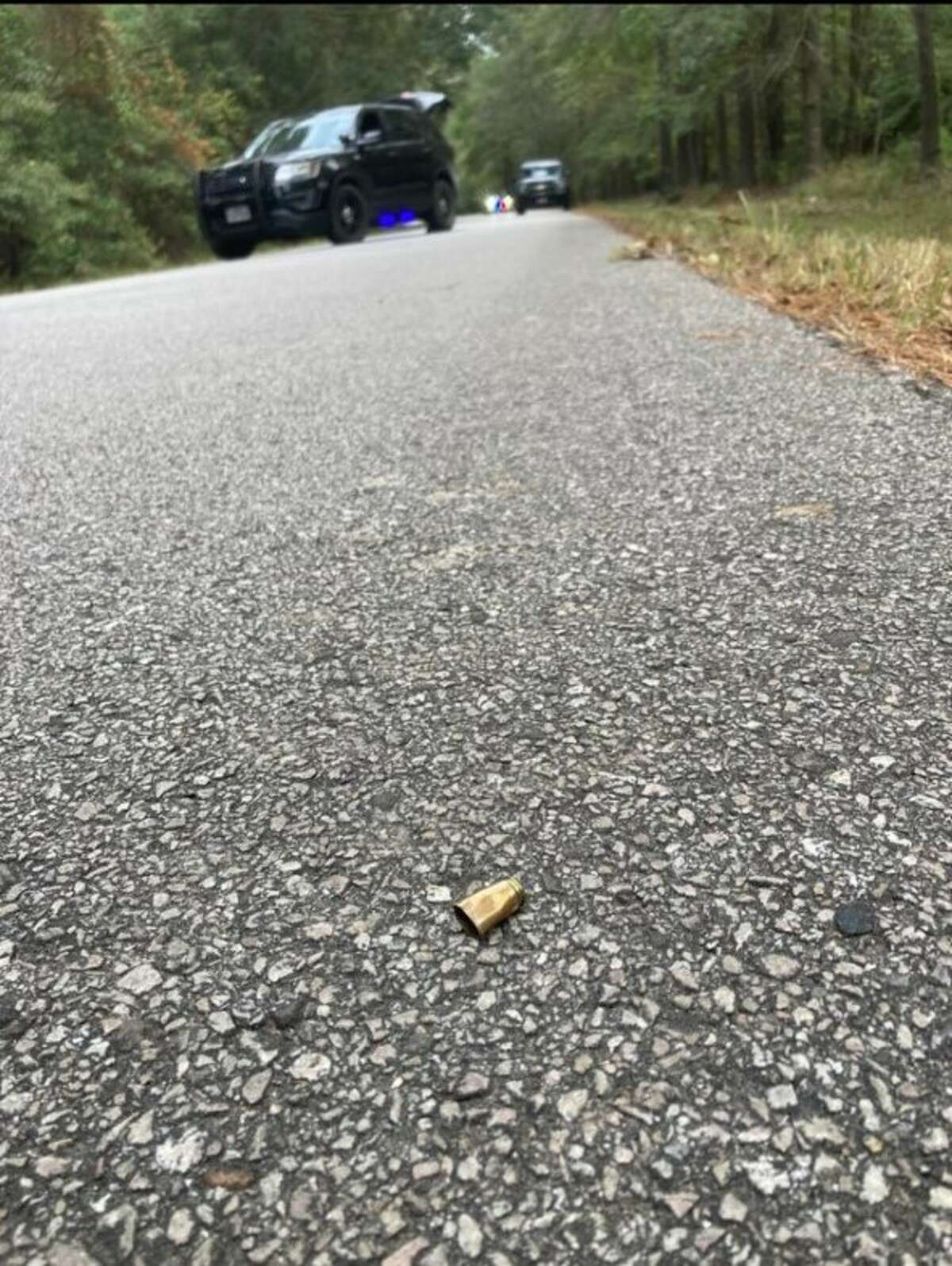 A bullet casing found on the ground by  Montgomery County Precinct Four Constable's Office officers.