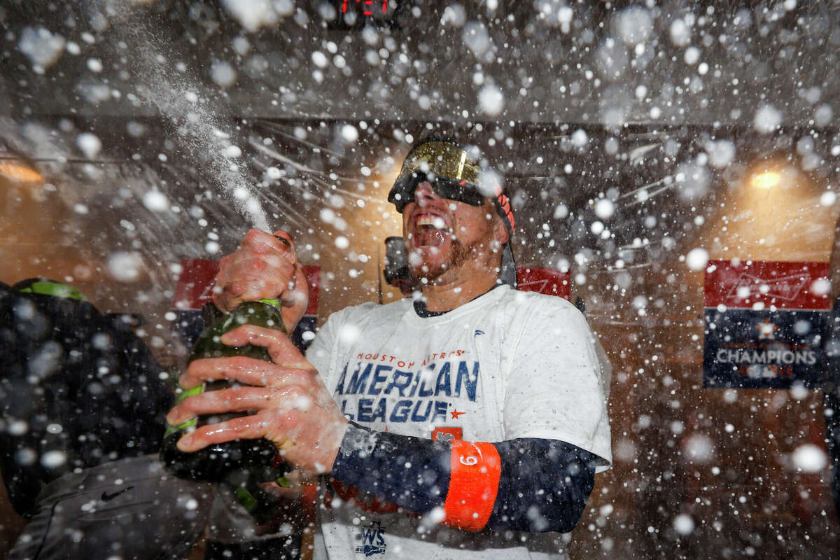 Video: Astros celebrate fourth American League pennant in six years