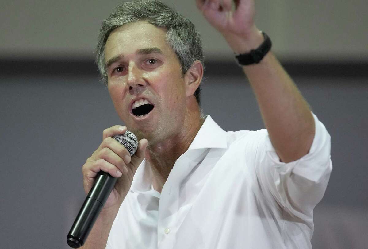 Texas gubernatorial candidate Beto O'Rourke speaks at Black Texans for Beto town hall Sunday, Oct. 9, 2022, at Tidwell Community Center in Houston.