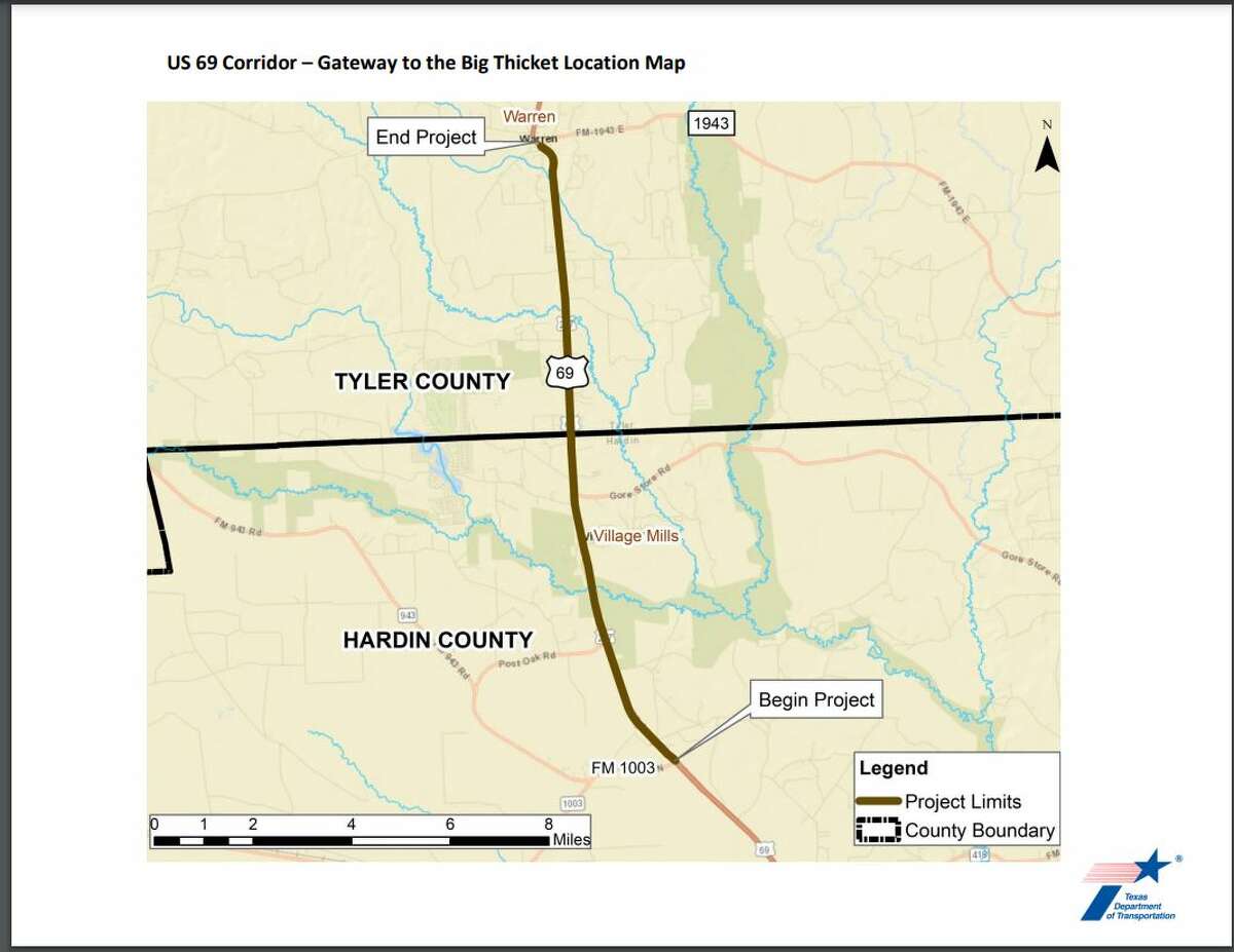 A U.S. 69 construction project update will be presented on Tuesday during a virtual meeting. Officials said the pre-recorded meeting presentation and materials are expected to be posted on the Texas Department of Transportation’s website by noon for the U.S. 69 Corridor Gateway to the Big Thicket Project. The Texas Department of Transportation said it plans to announce final construction plan on the approved construction project. Comments must be received by Nov. 8 to be included in the official report, meeting information said. Officials plan to provide information about timelines and project changes for the nearly 13-mile stretch of U.S. 69 from Farm to Market Road 1943, near Warren in Tyler County, to Farm to Market Road 1003, north of Kountze in Hardin County.