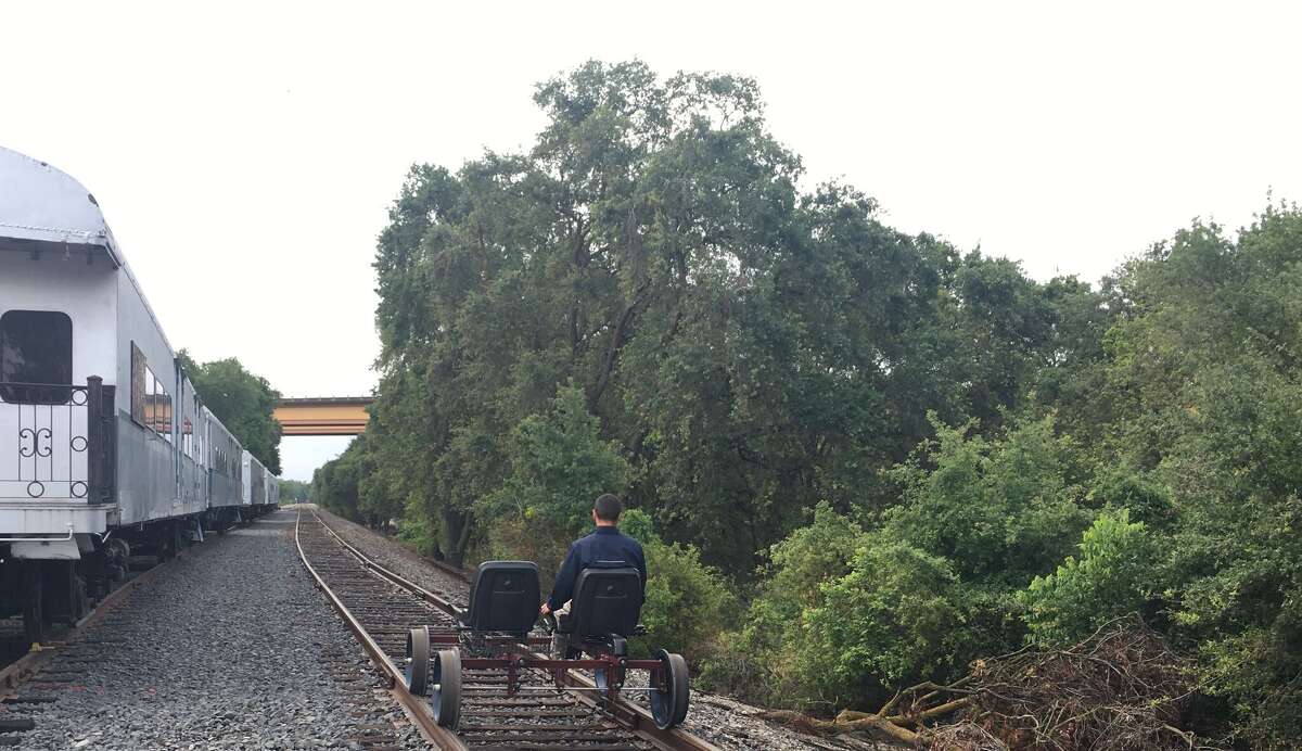 Pedalpowered carts let you visit California by train track