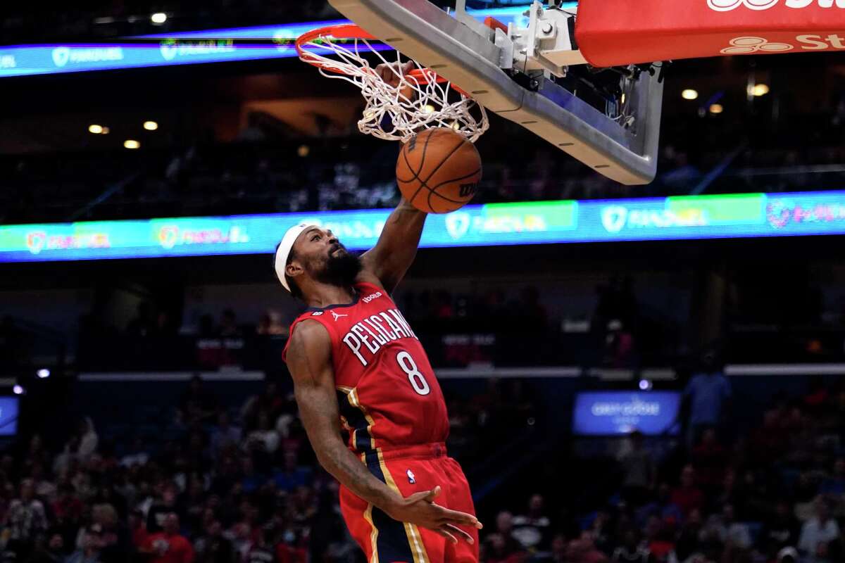 Pelicans forward Naji Marshall dunks in the second half against the Dallas Mavericks in New Orleans.