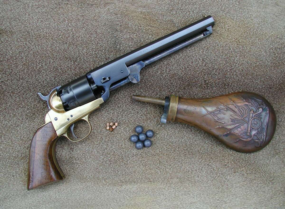 This 1851 Colt Navy with powder, balls and percussion caps was the state of the art of it's day.