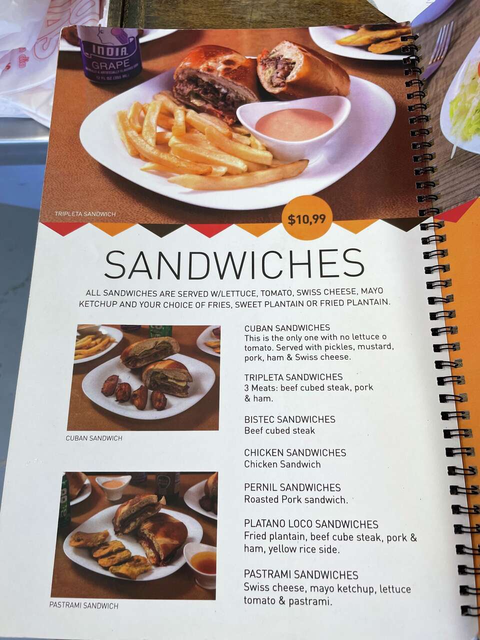 El Pilón Sabor Boricua serves 7 solid sandwiches such as Tripleta