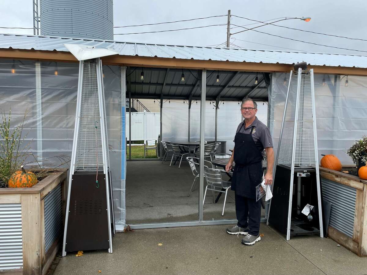 Jim Crank in front of the new beer garden area, getting it ready for Saturday's event. Cranktoberfest, Cranker's Brewery's annual local music festival, is back after a 3 year hiatus, featuring six local bands and a new beer garden area.
