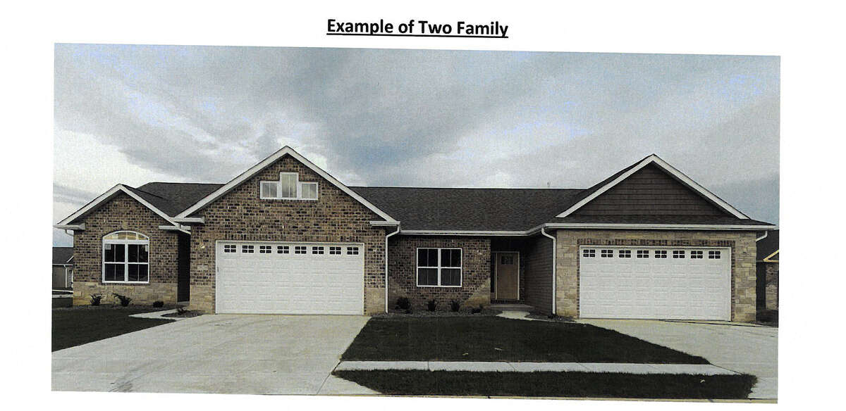A rendering of a two-family villa developer Cade Osborn seeks to build at 136 N. Main St. in Glen Carbon.