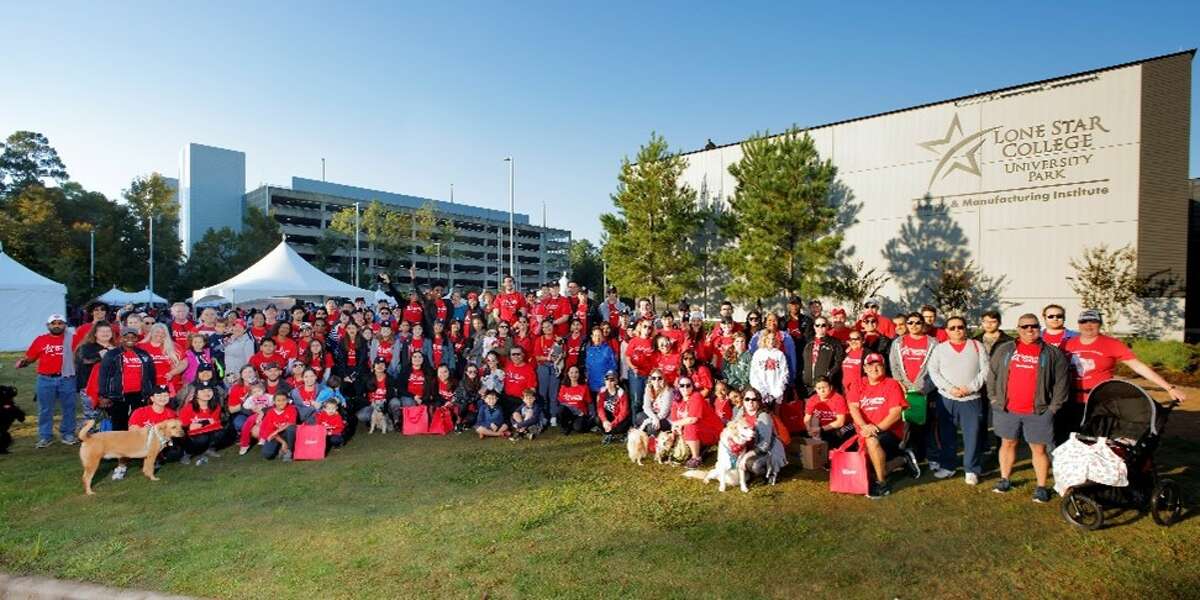 Lone Star College-University Park will host the 7th annual American Heart Association’s Northwest Harris County Heart Walk on Nov. 19, 2022. Shown here: Attendees at a previous Heart Walk.