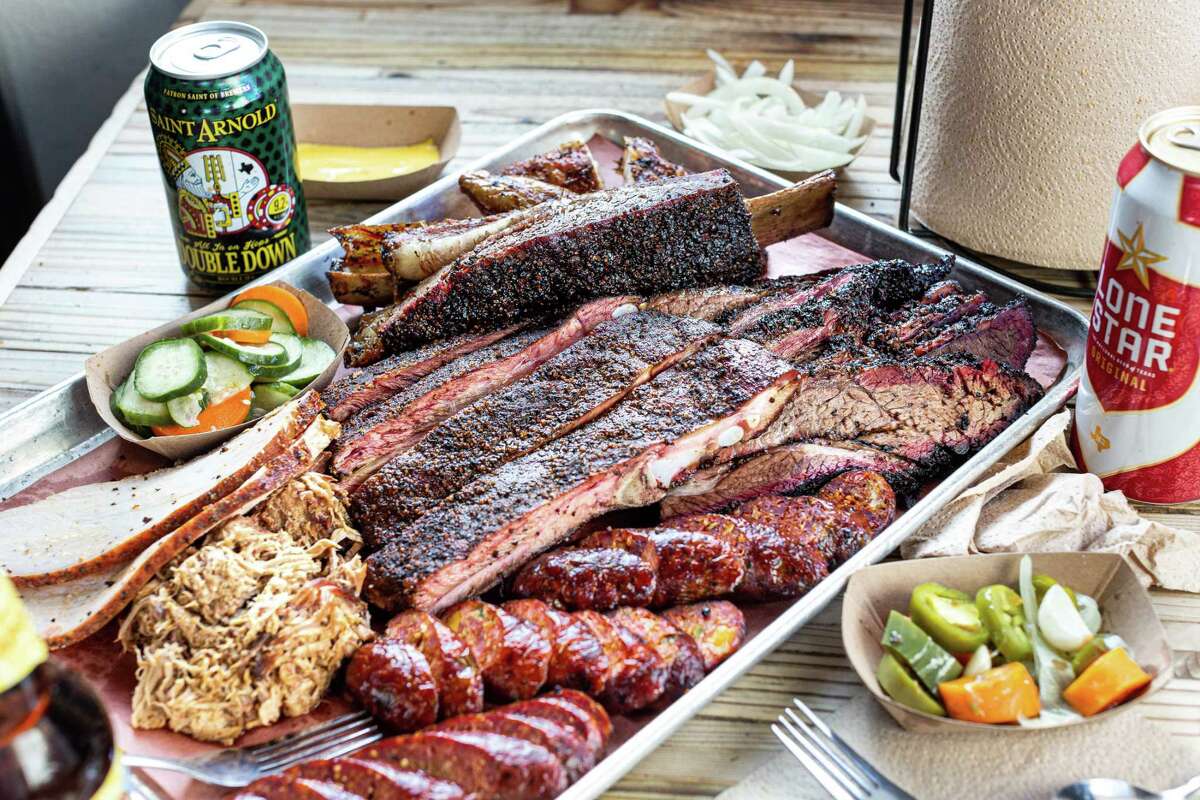 Smoked meats from Tacos from The Pit Room, the Houston barbecue joint opening a second location in Memorial City in 2023.