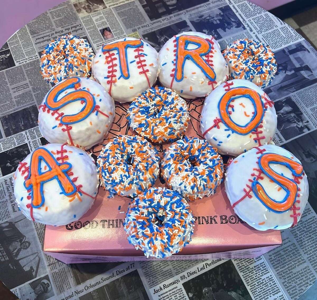 Voodoo Doughnut sold Astros-themed sprinkle cakes as part of a World Series promotion at select stores during the series.