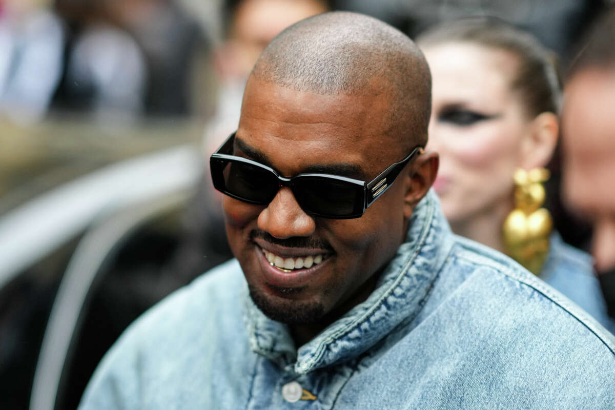 Kanye West is seen, outside Kenzo, during Paris Fashion Week - Menswear F/W 2022-2023, on January 23, 2022 in Paris, France. 