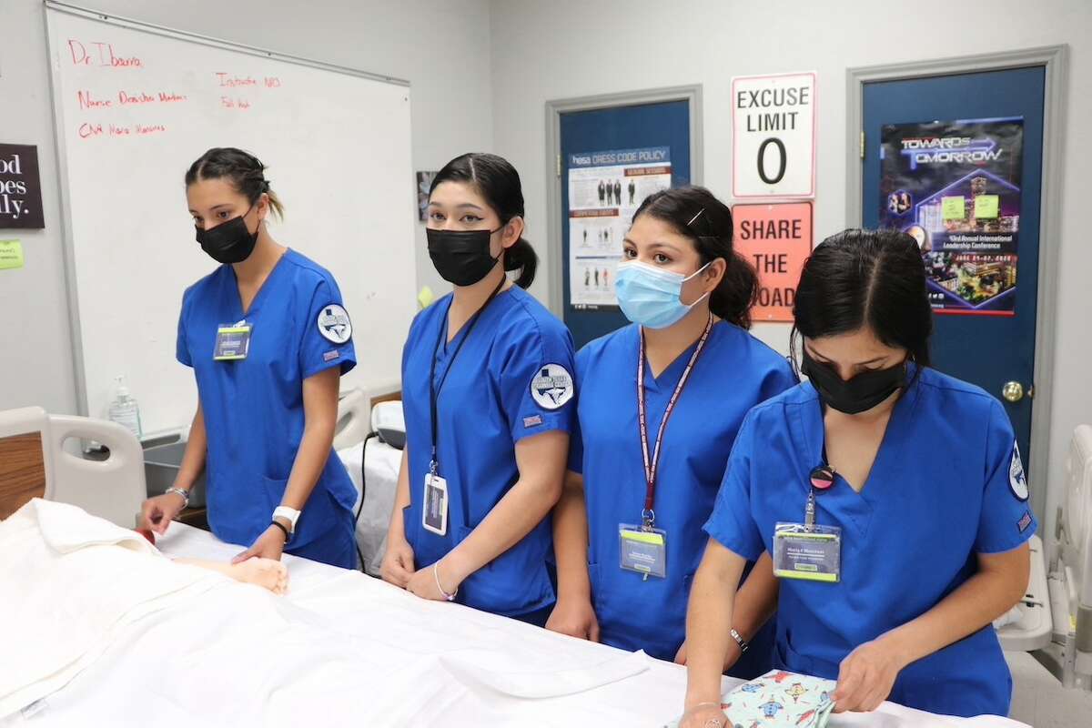 Cigarroa High School CTE students take courses to prepare them for jobs in the health science field.