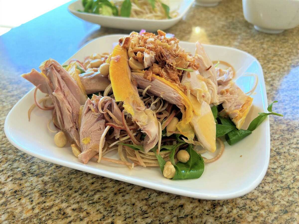 Goi ga, a Vietnamese version of chicken salad, at Com Ga Thuong Hai