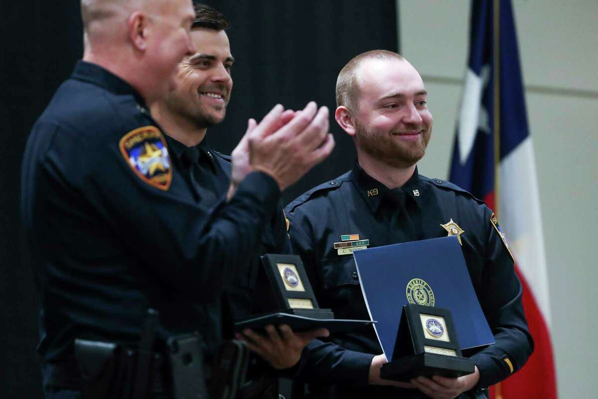 Sgt. Randall Anderson and Michael Berry were awarded a professional during the Montgomery County Sheriff’s Office promotion and awards ceremony at the Lone Star Convention & Expo Center, Thursday, Oct. 27, 2022, in Conroe.