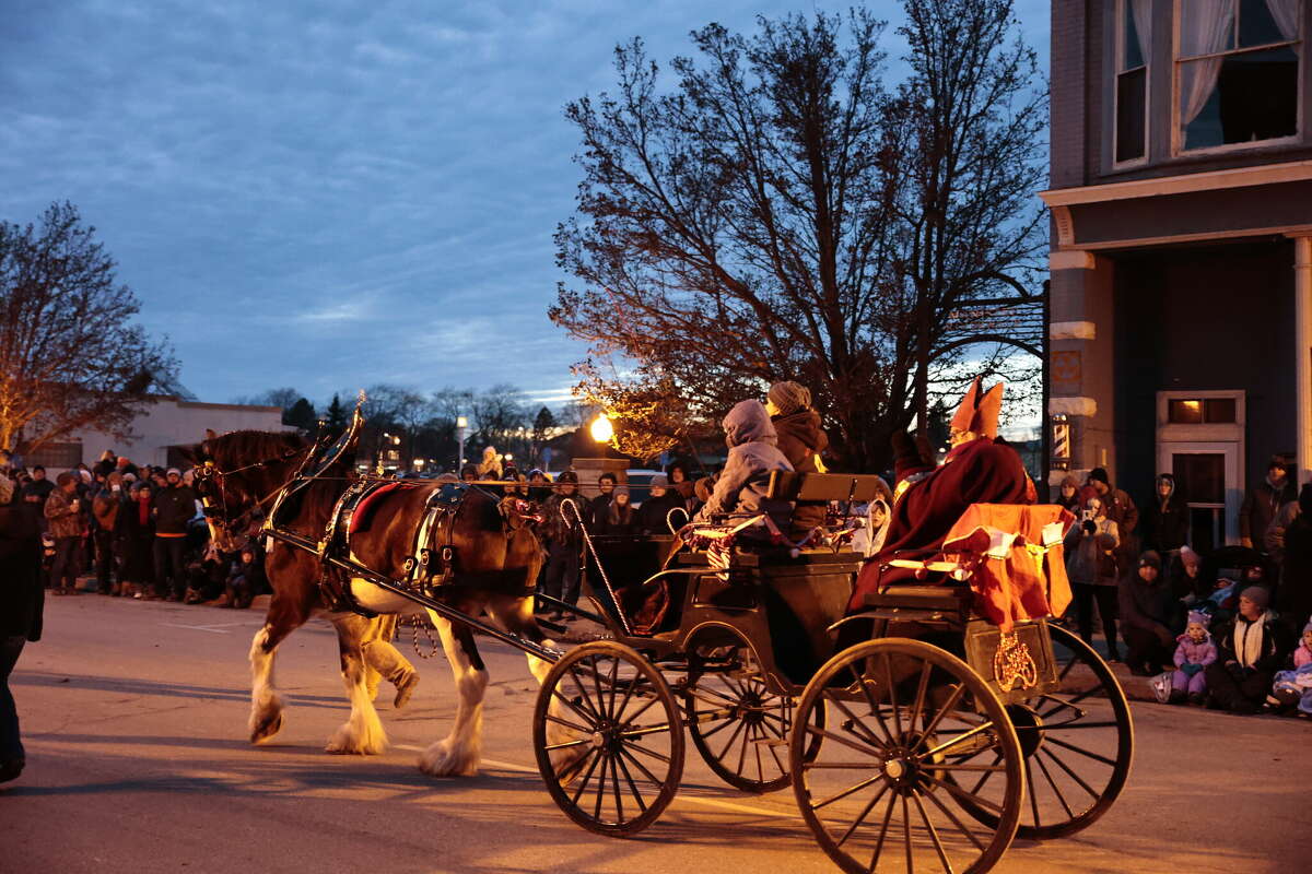 Horses are a prominent feature in the Victorian Sleighbell Parade in Manistee. 