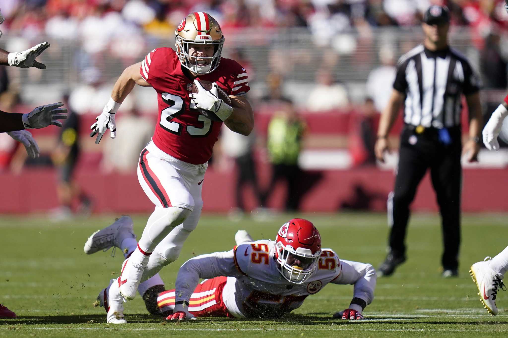 49ers RB Christian McCaffrey thriving with scheme, increased workload