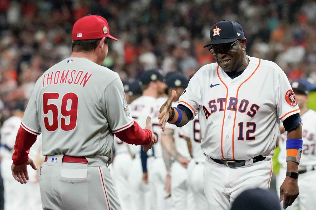 Either Astros manager Dusty Baker or Phillies counterpart Rob Thomson will have a big advantage if his team wins Monday's Game 3, according to what history shows when a series is tied 1-1.