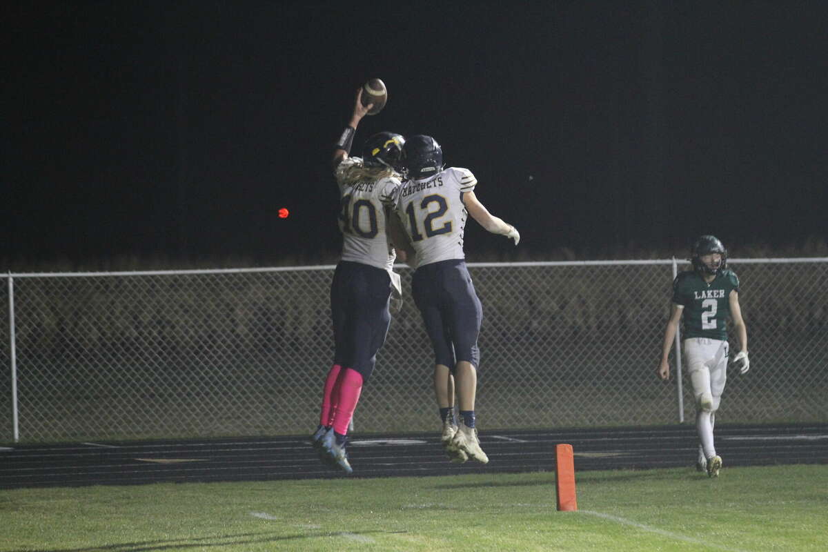 Bad Ax's Jake MacPhee caught two touchdown passes.