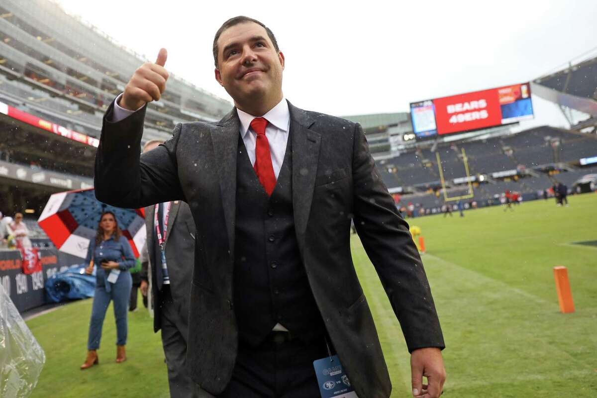 San Francisco 49ers owner Jed York greets fans before the team plays the Chicago Bears in Chicago in September.