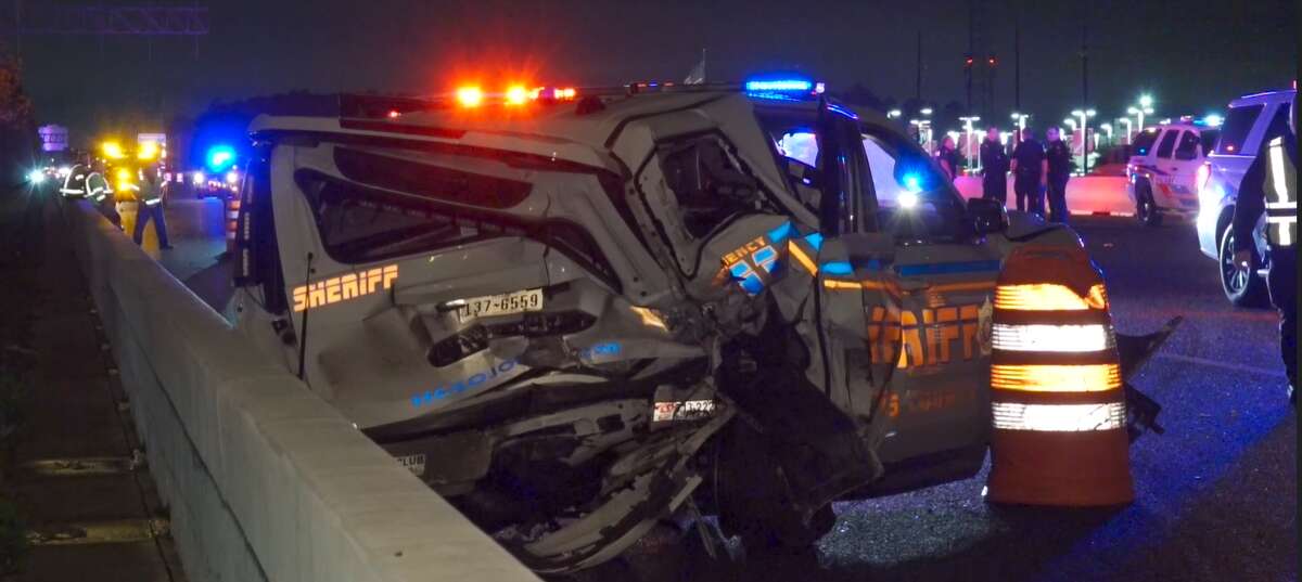 A Harris County deputy patrol vehicle was hit by a speeding drunk driver on the Tomball Parkway Friday night.