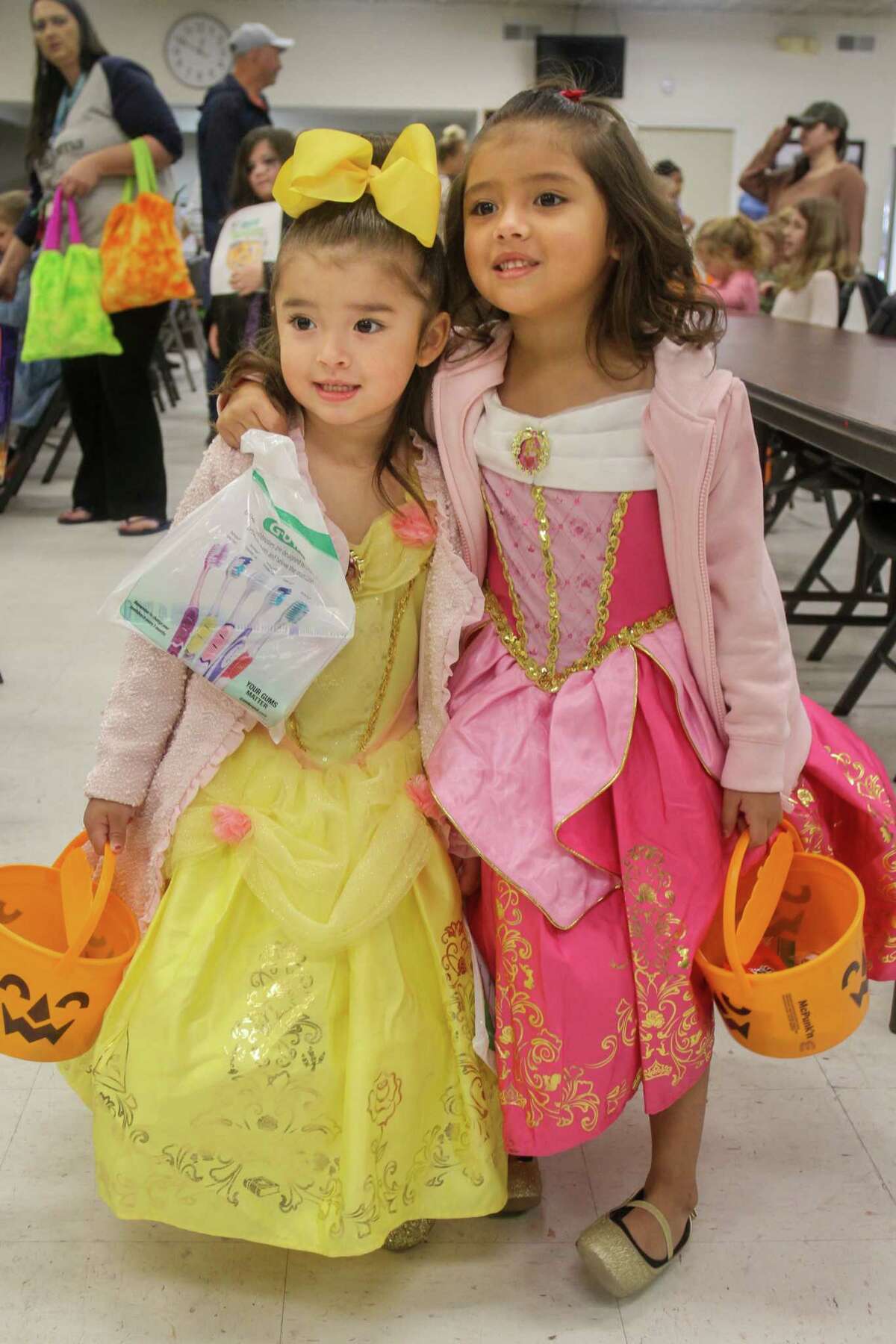 Amaya Franco, 3, left, and Avery Franco, 4, at the Conroe VFW Post 4709 Halloween Trunk or Treat on Saturday, October 29. It featured games, a photo booth, and trunk or treat.