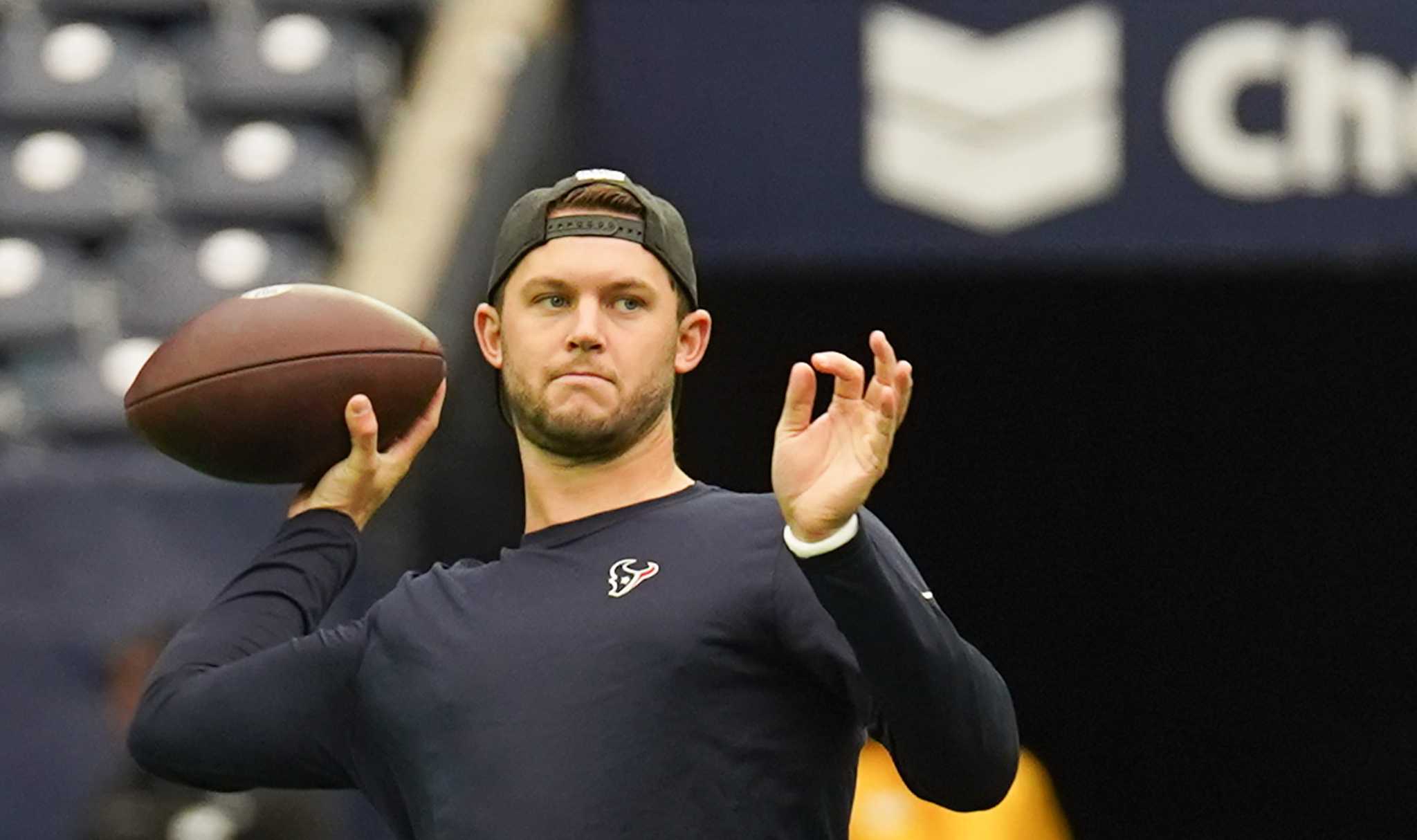 Houston Texans quarterback Kyle Allen passes during the first half