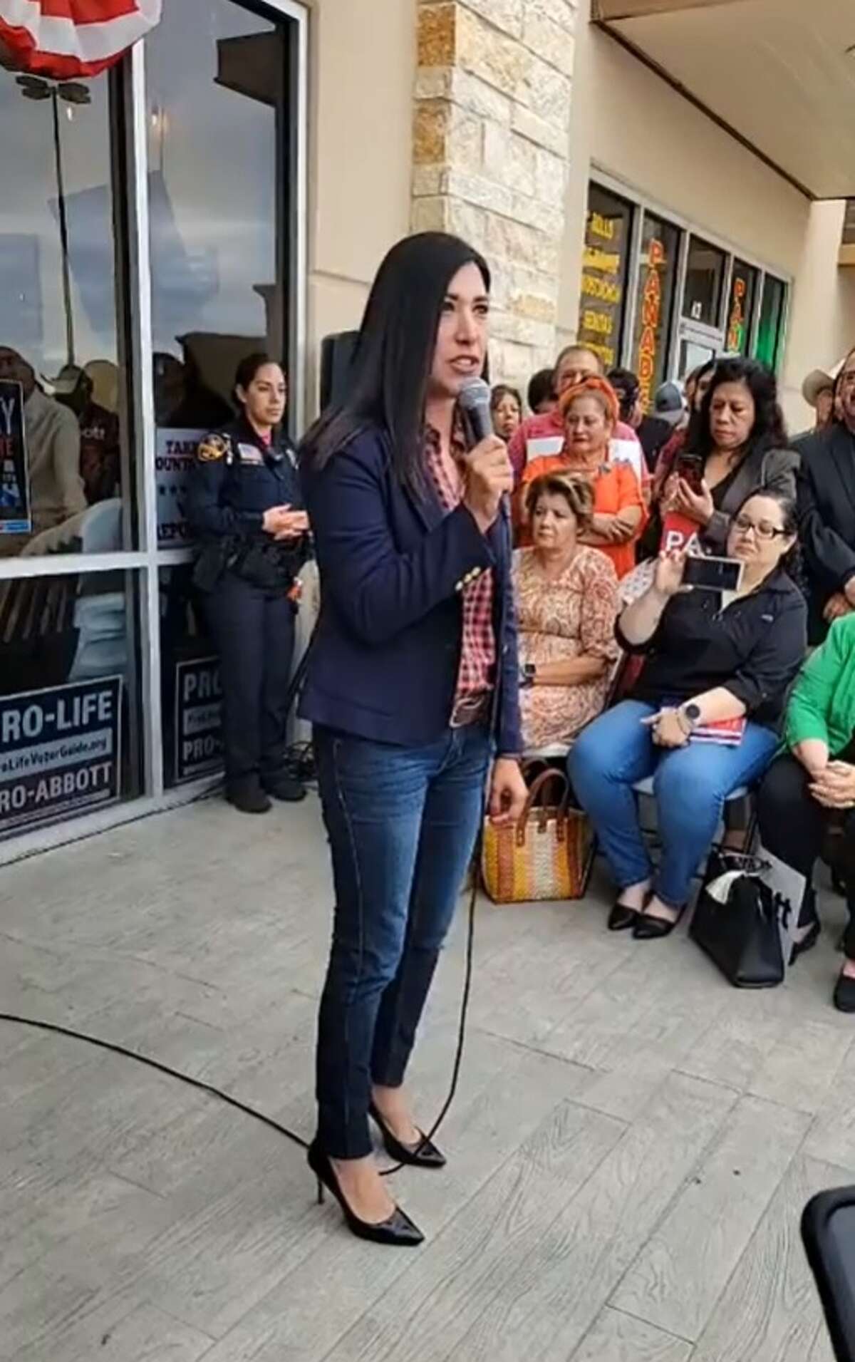Pictured is Congressional District 28 candidate Cassy Garcia outside the RNC Community Center at 2402 Jacaman Rd. in Laredo on Monday, Oct. 31, 2022.