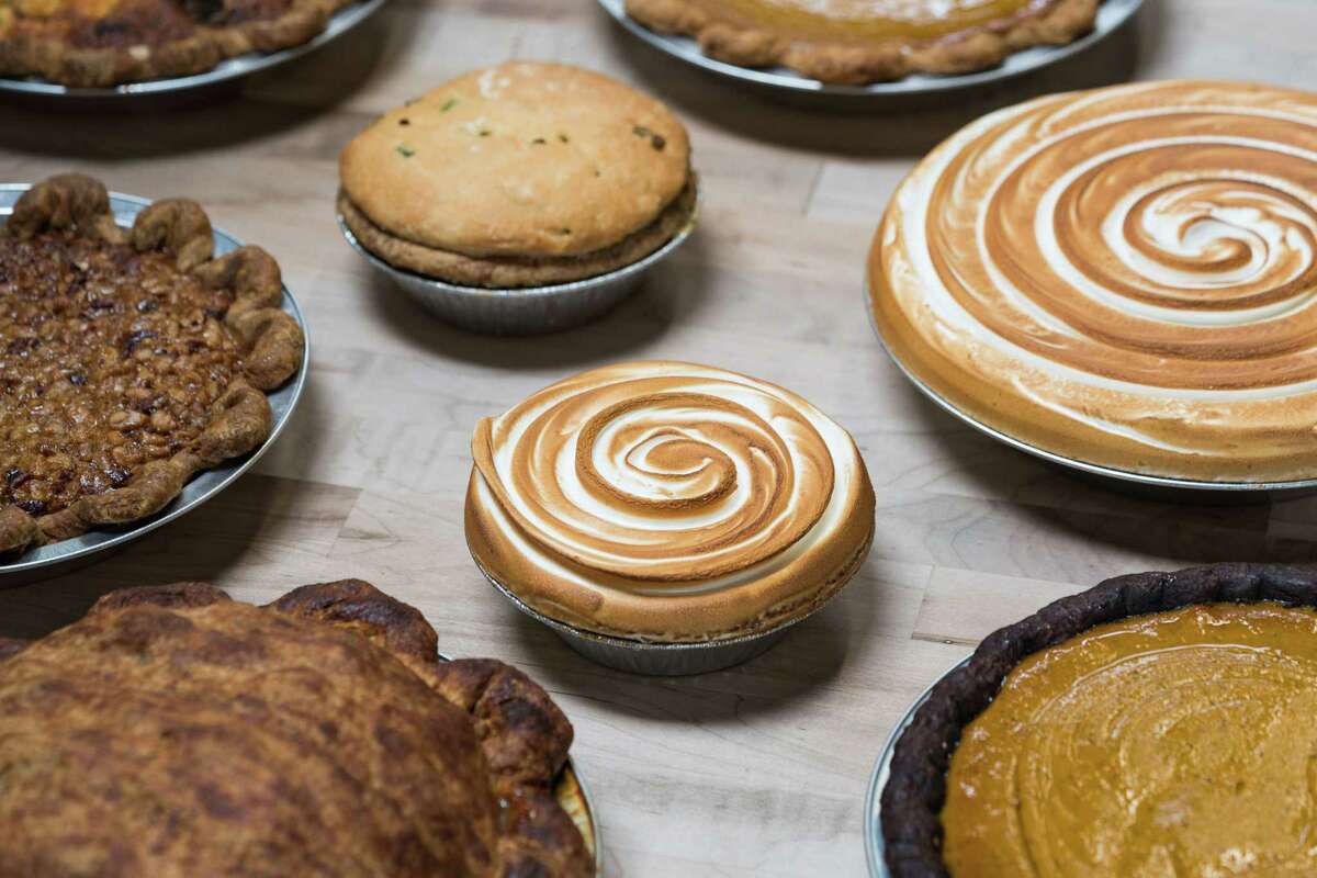 A spread of pies on the counter at Pie Society in Berkeley.