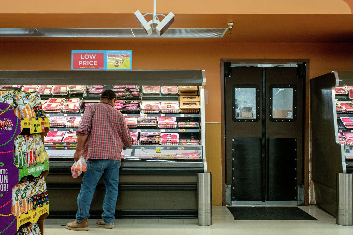 A customer shops in a Kroger grocery store on July 15, 2022 in Houston, Texas.